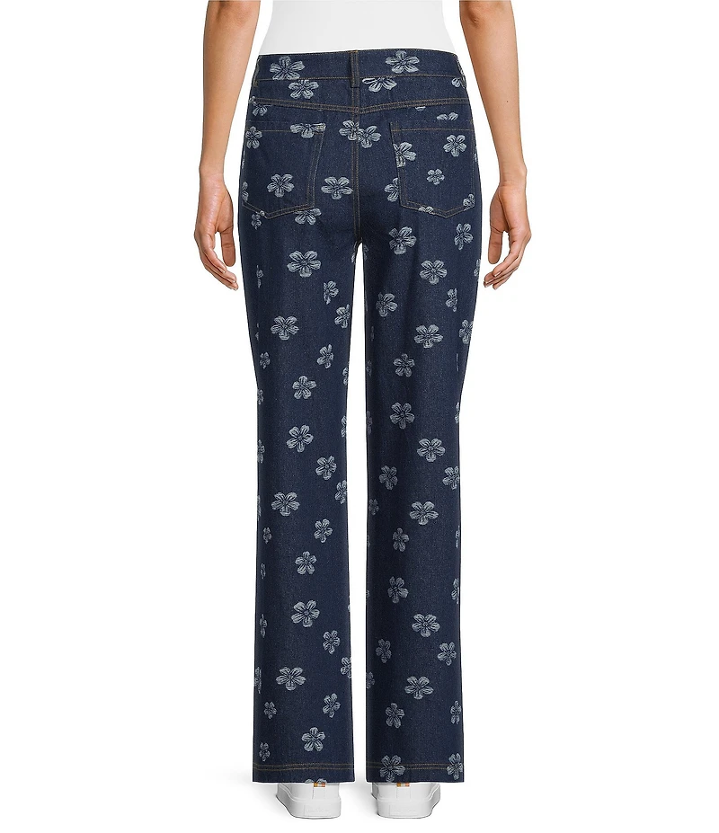Sugarlips Floral Pattern Straight Leg Coordinating Denim Jeans
