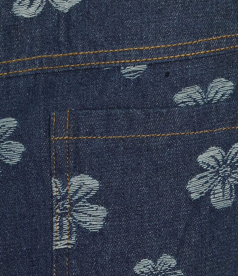 Sugarlips Floral Pattern Straight Leg Coordinating Denim Jeans