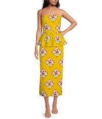 Sugarlips Coordinating Floral Print High Waisted Maxi Pencil Skirt