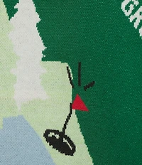 Sugarlips Golf Print V-Neck Long Sleeve Drop Shoulder Cardigan Sweater