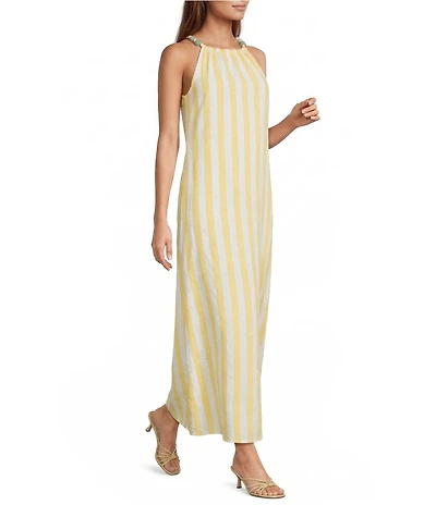 Sugarlips Harvesty Island Brisia Striped Halter Neck Sleeveless Maxi Dress