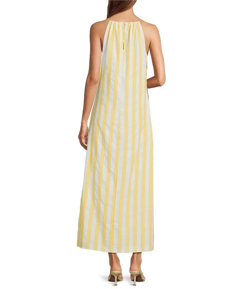 Sugarlips Harvesty Island Brisia Striped Halter Neck Sleeveless Maxi Dress