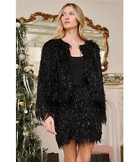 Sugarlips Himari Coordinating Metallic High Waisted Fringe Mini Skirt