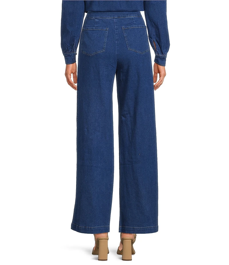 Sugarlips Jamie Stretch Denim Emi High Waist Wide Leg Sailor Coordinating Pants