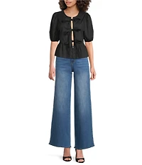 Sugarlips Jeanie Stretch Denim High Waist Wide Leg Jeans