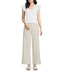 Sugarlips Jennie Split V-Neck Cap Sleeve Smocked Top