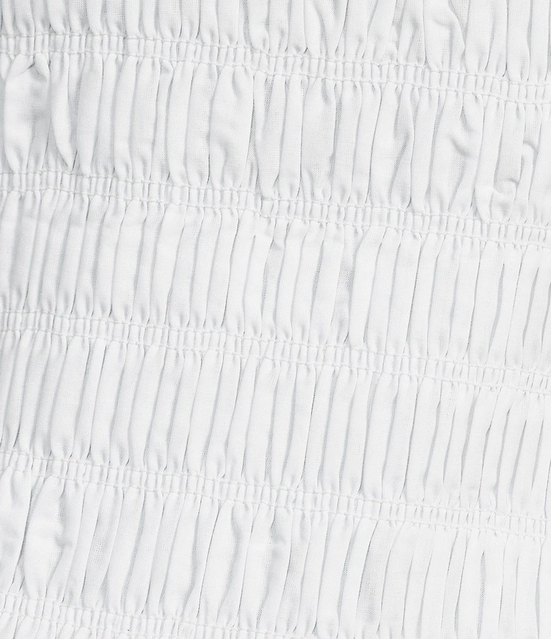 Sugarlips Jennie Split V-Neck Cap Sleeve Smocked Top