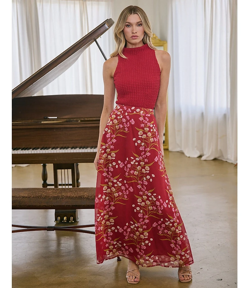 Sugarlips Junise Floral Print High Rise Maxi Skirt