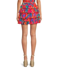 Sugarlips Kahlia Tropics Mavey High Waist Tiered Ruffle Coordinating Mini Skirt