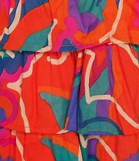 Sugarlips Kahlia Tropics Mavey High Waist Tiered Ruffle Coordinating Mini Skirt