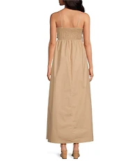 Sugarlips Kalani 3D Floral Embroidery Square Neck Sleeveless Pleated Maxi Dress