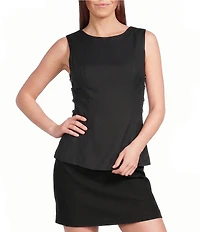 Sugarlips Kendry Round Neck Sleeveless Cut Out Coordinating Linen Top