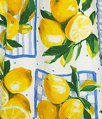 Sugarlips Lemon Print Katana High-Rise Pleated Coordinating Maxi Skirt