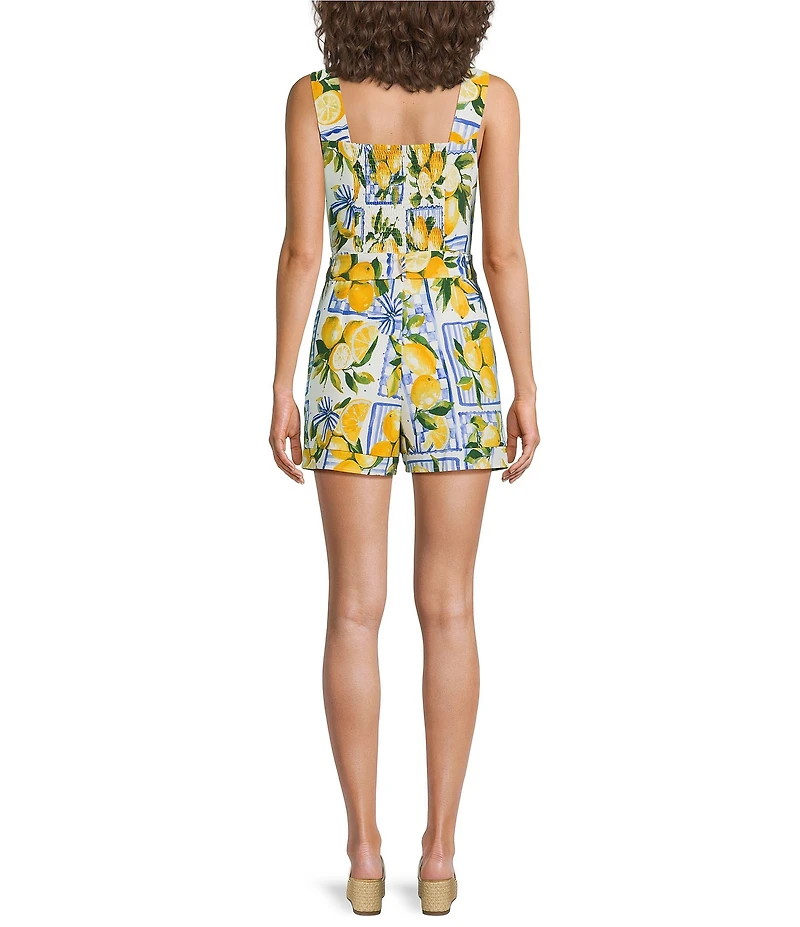 Sugarlips Lemon Zest Square Neck Sleeveless Romper