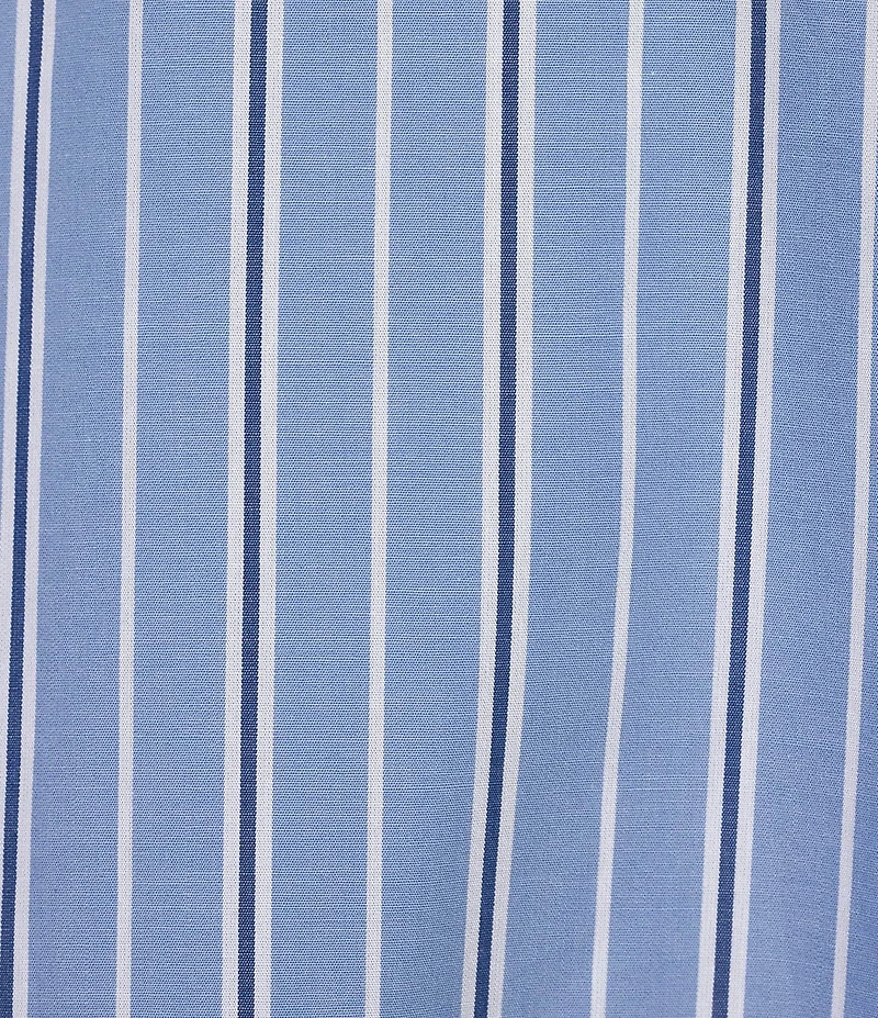Sugarlips Malaga Victoria Striped Print Split V-Neck 3/4 Sleeve Poplin Mini Dress