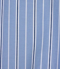 Sugarlips Malaga Victoria Striped Print Split V-Neck 3/4 Sleeve Poplin Mini Dress