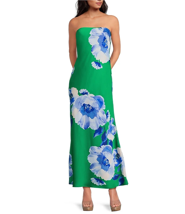 Sugarlips Morgany Floral Tirza Strapless Satin Maxi Slip Dress at  CoolSprings Galleria in Franklin, TN