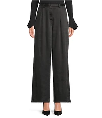 Sugarlips Nyssa Cole Satin High Waist Wide Leg Belted Pants