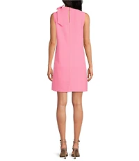 Sugarlips Pamelda Rhinestone Bow Mock Neck Sleeveless Mini Dress