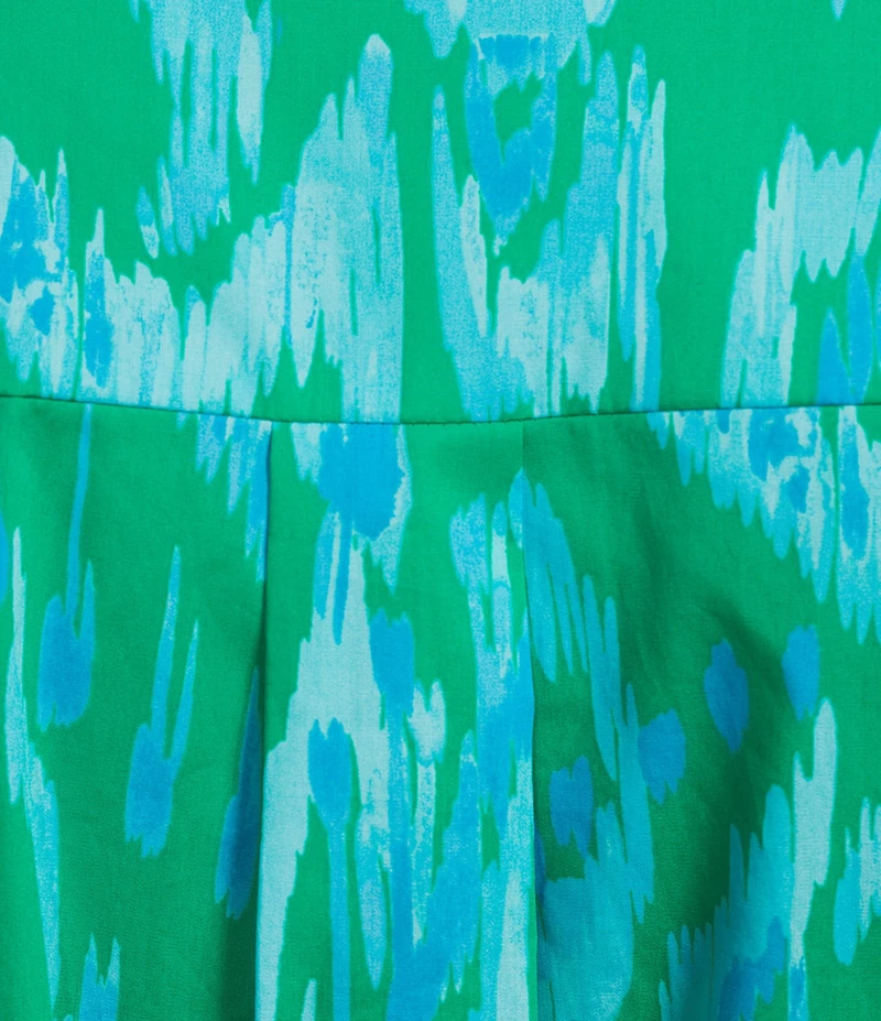 Sugarlips Penola Cileah Printed Collared Sleeveless Poplin Maxi Shirt Dress