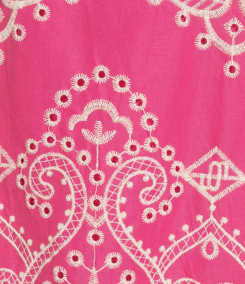 Sugarlips Petite Size Eyelet Laly Floral Embroidered Halter Neck Sleeveless Ruffle Hem Mini Dress