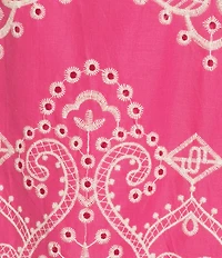 Sugarlips Petite Size Eyelet Laly Floral Embroidered Halter Neck Sleeveless Ruffle Hem Mini Dress