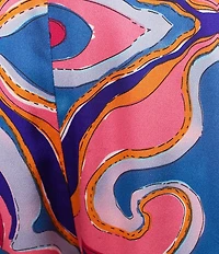 Sugarlips Plus Abstract/Geometric-Printed Border-Hem Coordinating Palazzo Pants