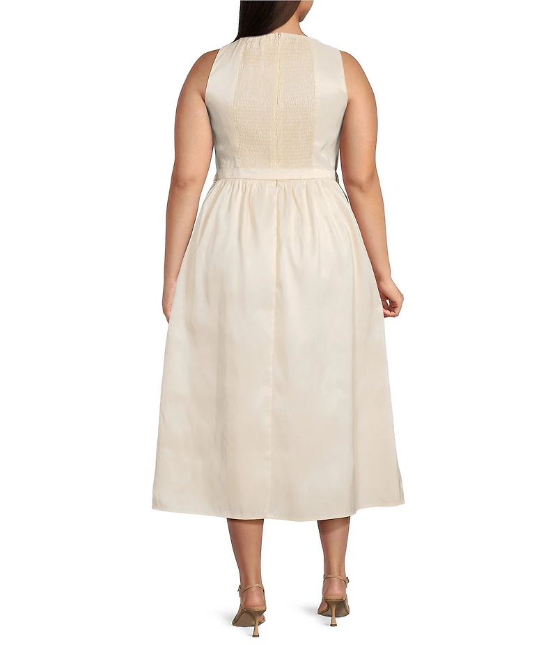 Sugarlips Plus Alani Clio Boatneck Sleeveless Belted Midi Dress