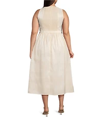 Sugarlips Plus Alani Clio Boatneck Sleeveless Belted Midi Dress