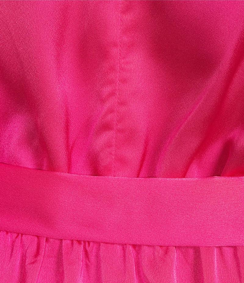 Sugarlips Plus Balloon Sleeve Satin Fit & Flare Mini Dress