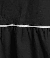 Sugarlips Plus Size Candace Puffed Short Sleeve Tiered Poplin Minidress