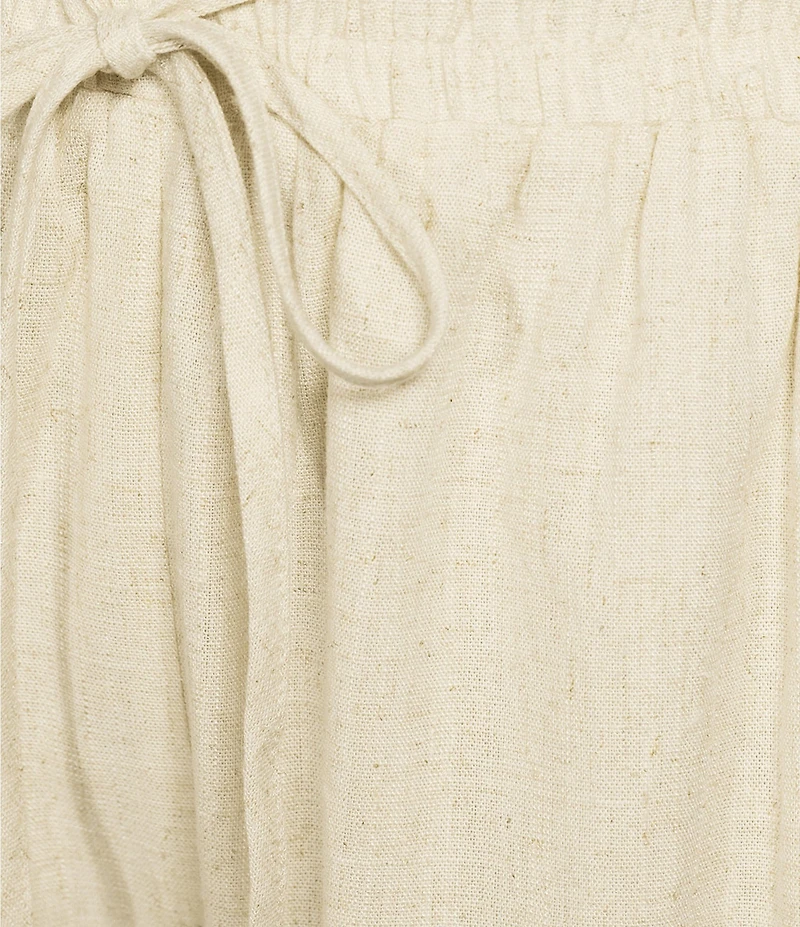 Sugarlips Plus Candida Shore Taliya Linen Blend Drawstring Shorts