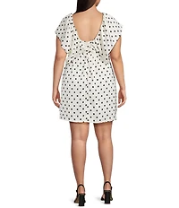 Sugarlips Plus Dover Dotted Sleeveless Satin Babydoll Dress