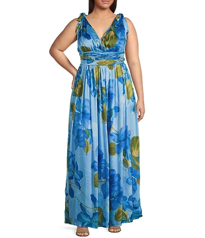 Sugarlips Plus Floral Descanso Sleeveless Maxi Dress