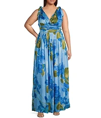 Sugarlips Plus Floral Descanso Sleeveless Maxi Dress
