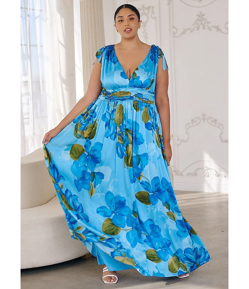 Sugarlips Plus Floral Descanso Sleeveless Maxi Dress