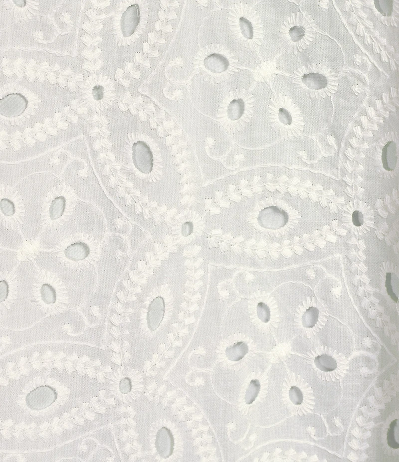 Sugarlips Plus Floral/Geometric Puff-Sleeve Eyelet Embroidered Midi Shift Dress