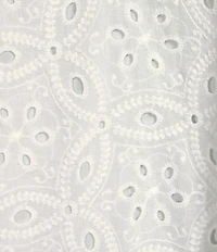 Sugarlips Plus Floral/Geometric Puff-Sleeve Eyelet Embroidered Midi Shift Dress