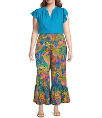 Sugarlips Plus Flutter Sleeve Blouse