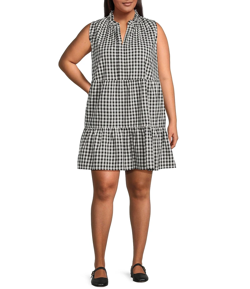 Sugarlips Plus Gingham Gemmely Shift Mini Dress