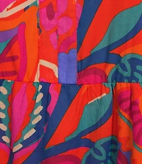 Sugarlips Plus Kahlia Tropical-Printed Sleeveless Poplin Shift Dress