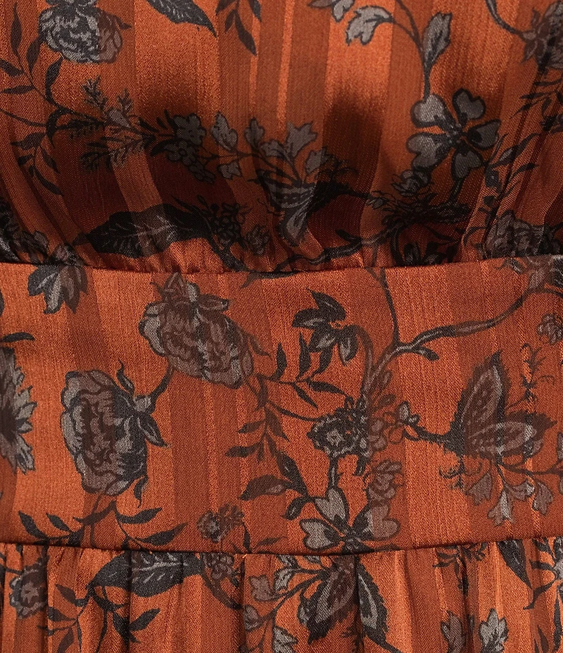 Sugarlips Plus Leoben Floral Balloon Sleeve Long Dress