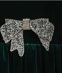 Sugarlips Plus Long Sleeve Bow Velvet Mini Dress