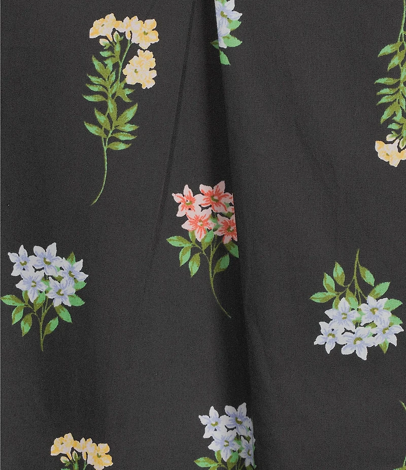 Sugarlips Plus Mayrel Floral Short Sleeve Split Neck Blouse