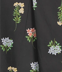 Sugarlips Plus Mayrel Floral Short Sleeve Split Neck Blouse