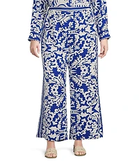 Sugarlips Plus Mixed Print High Rise Wide-Leg Coordinating Pants