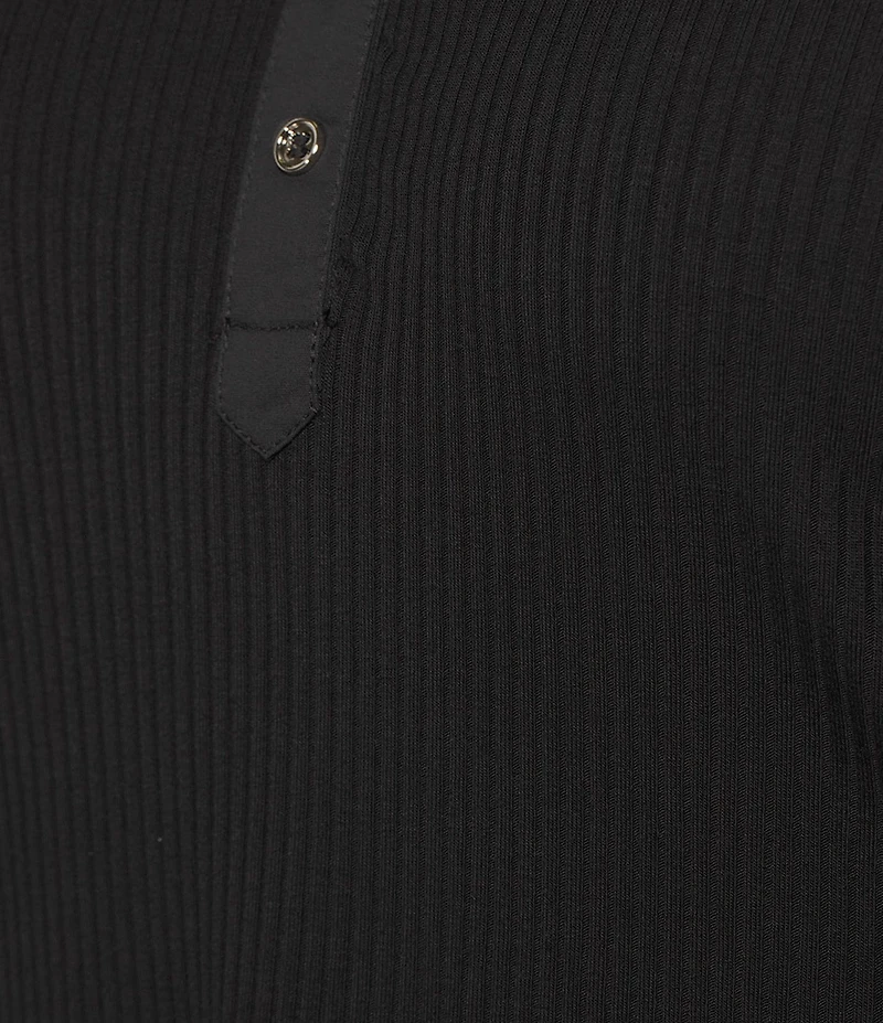 Sugarlips Plus Poplin-Sleeve Ribbed Top