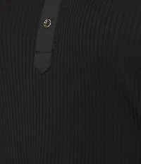 Sugarlips Plus Poplin-Sleeve Ribbed Top