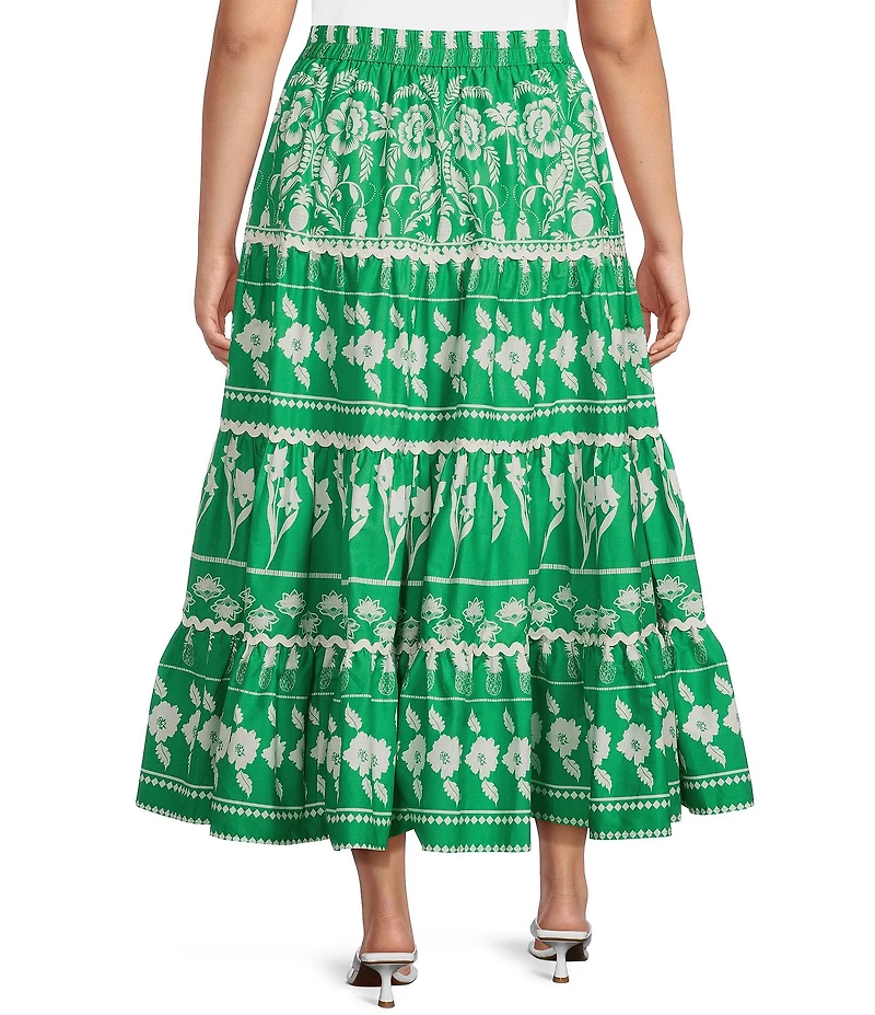 Sugarlips Plus Rick Rack Trimmed Tiered Coordinating High Waisted Skirt