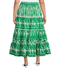 Sugarlips Plus Rick Rack Trimmed Tiered Coordinating High Waisted Skirt